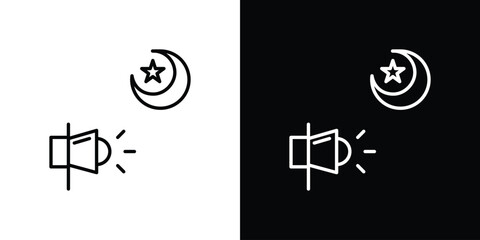 Adzan icon. Simple element illustration. outline and flat symbol design