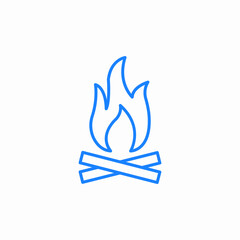 burning campfire icon sign vector