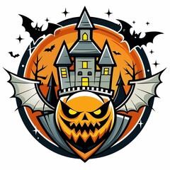 vector illustration of a halloween house
