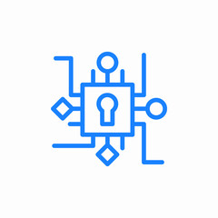 Obraz premium circuit lock icon sign vector