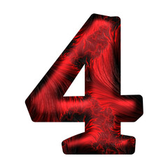 3d red number 4