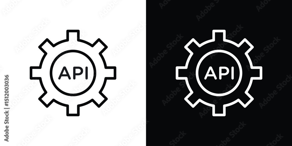 Poster api icon. simple element illustration. outline and flat symbol design