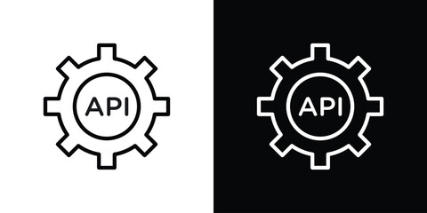 API icon. Simple element illustration. outline and flat symbol design