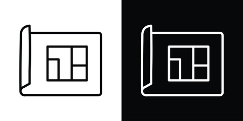 Architecture plan icon. Simple element illustration. outline and flat symbol design