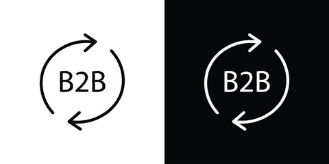 B2B icon. Simple element illustration. outline and flat symbol design