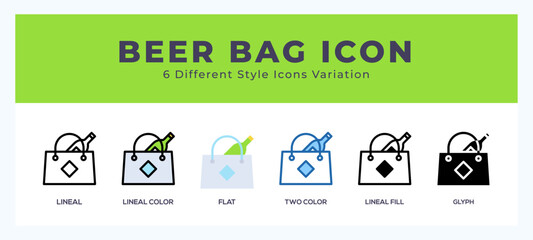 Beer bag symbol icon vector. symbol illustration