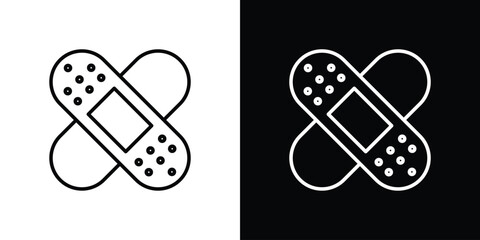 Band aid icon. Simple element illustration. outline and flat symbol design