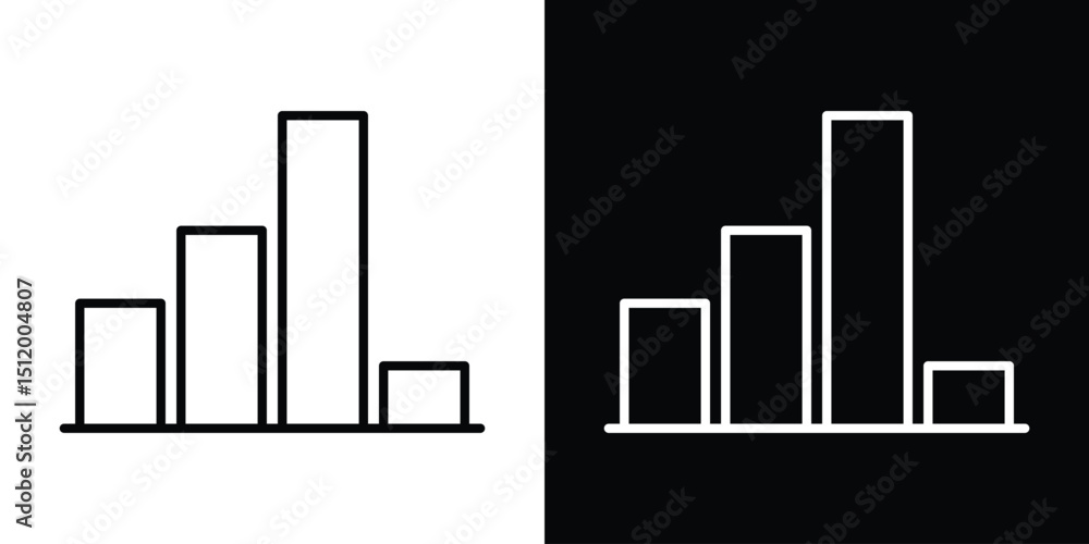 Poster bar chart icon. simple element illustration. outline and flat symbol design