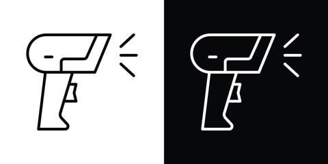 Barcode scanner icon. Simple element illustration. outline and flat symbol design