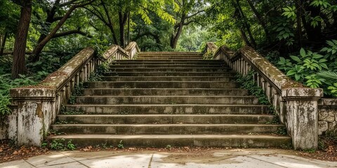 Deteriorated Concrete Steps in Park Pathway