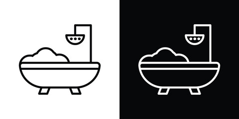 Bath icon. Simple element illustration. outline and flat symbol design