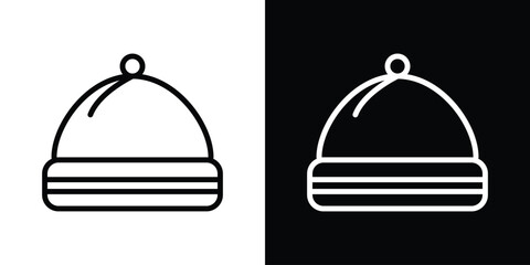 Beanie icon. Simple element illustration. outline and flat symbol design