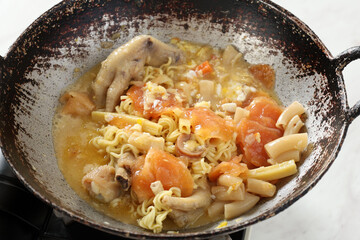 Making Seblak is Bandung on Rustic Pan