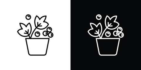 Berry shrubs and vines icon. Simple element illustration. outline and flat symbol design