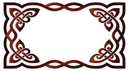 Intricate Brown Celtic Knotwork Frame Design for Decorative Purposes