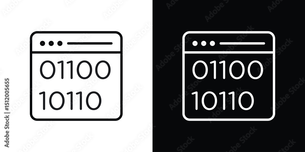 Poster binary code icon. simple element illustration. outline and flat symbol design