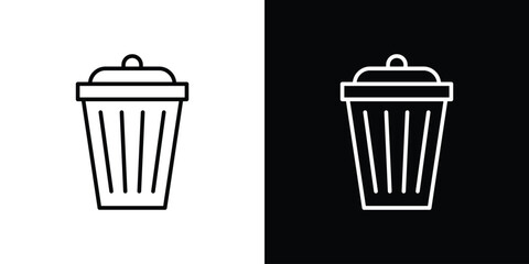 Bin icon. Simple element illustration. outline and flat symbol design