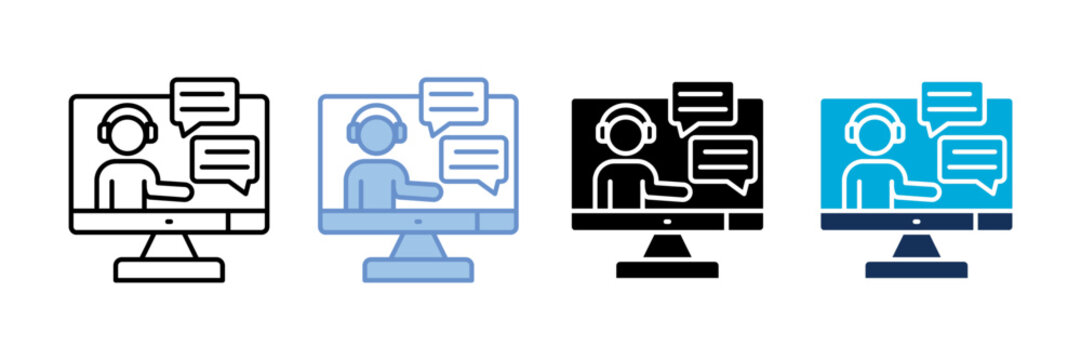 Online Chat   Icon Set Multiple Style Collection