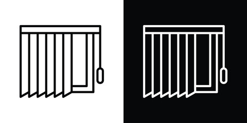 Blinds open icon. Simple element illustration. outline and flat symbol design