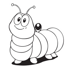 Happy cartoon caterpillar illustration for kids
