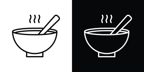 Bowl of soup icon. Simple element illustration. outline and flat symbol design