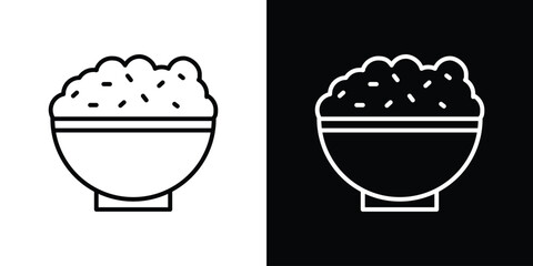 Bowl rice icon. Simple element illustration. outline and flat symbol design
