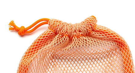 Fototapeta premium Reusable Mesh Produce Bag on White Background