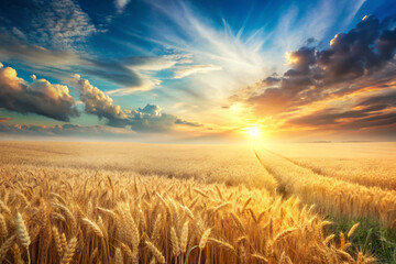 Fototapeta premium Watercolor textures resembling blurred fields and horizon haze
