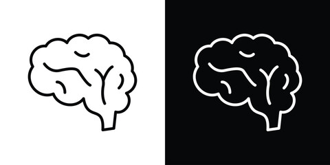 Brain icon. Simple element illustration. outline and flat symbol design