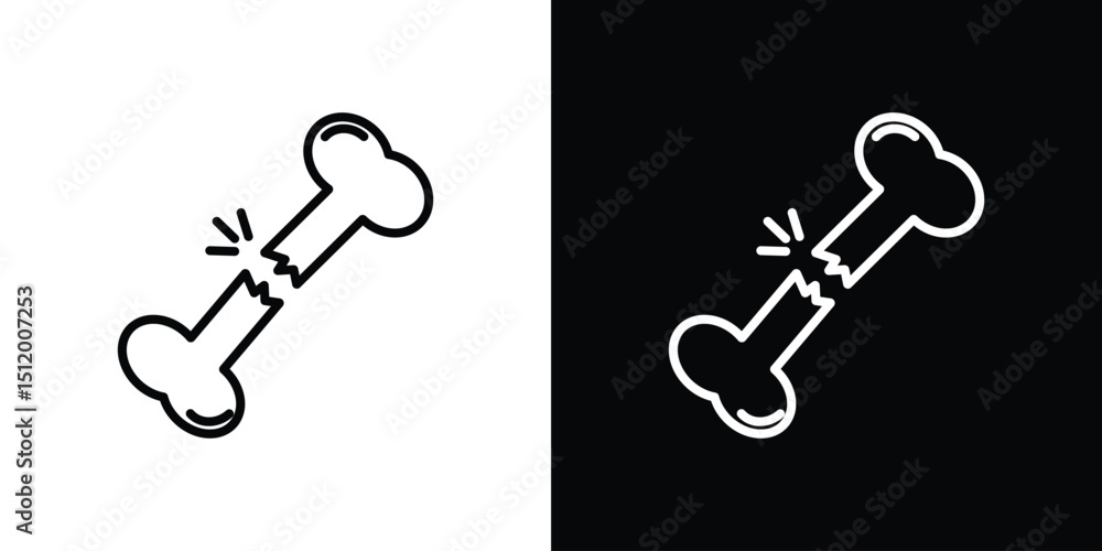 Poster broken bone icon. simple element illustration. outline and flat symbol design