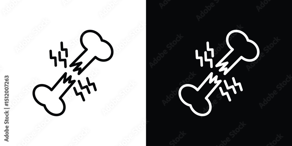 Poster broken bone icon. simple element illustration. outline and flat symbol design