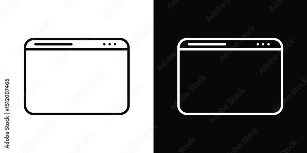 Poster browser window icon. simple element illustration. outline and flat symbol design