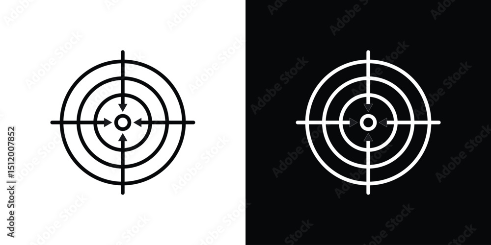 Poster bullseye pointer icon. simple element illustration. outline and flat symbol design