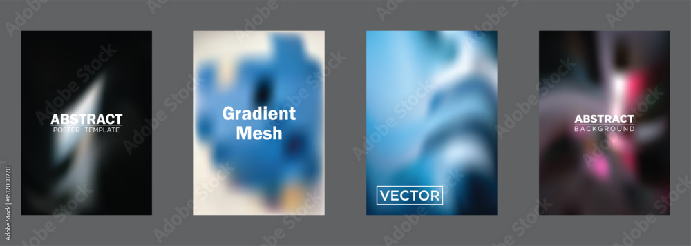 Poster abstract gradient mesh background poster templates vector designs