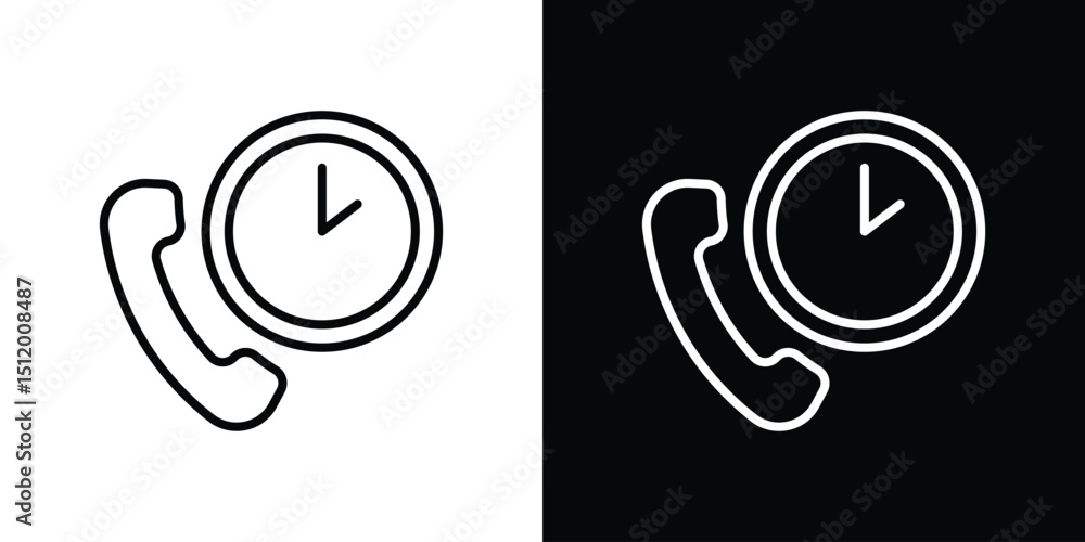 Poster call duration icon. simple element illustration. outline and flat symbol design