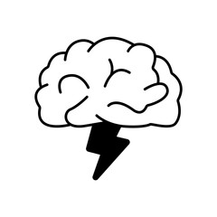 Brain intelligence mind fill vector icon