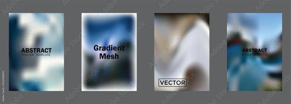 Poster abstract gradient mesh backgrounds vector poster templates