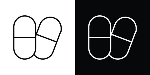 Capsule icon. Simple element illustration. outline and flat symbol design