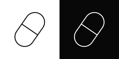 Capsules icon. Simple element illustration. outline and flat symbol design