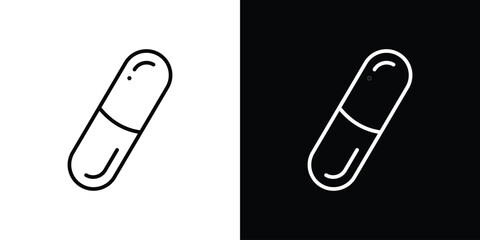 Capsule icon. Simple element illustration. outline and flat symbol design