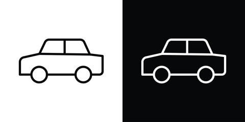 Car icon. Simple element illustration. outline and flat symbol design