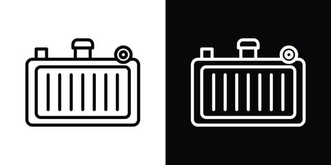 car radiator icon. Simple element illustration. outline and flat symbol design