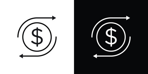 Cash flow icon. Simple element illustration. outline and flat symbol design
