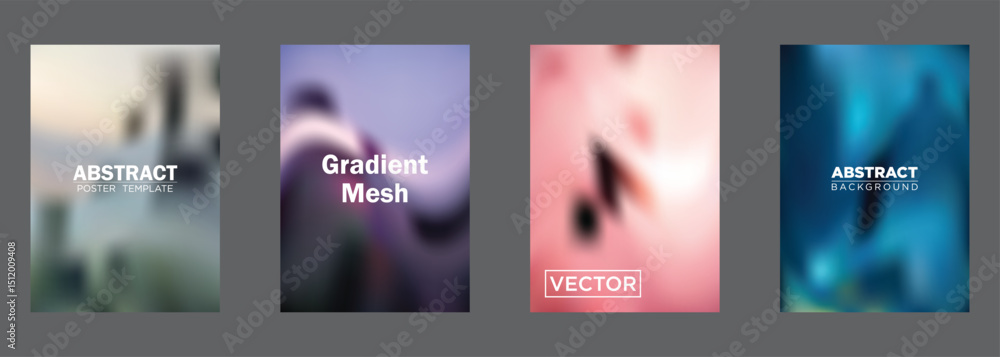 Poster abstract gradient mesh poster background templates designs vector