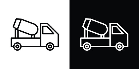 cement mixers icon. Simple element illustration. outline and flat symbol design