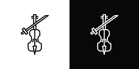 Cello icon. Simple element illustration. outline and flat symbol design © Hunt