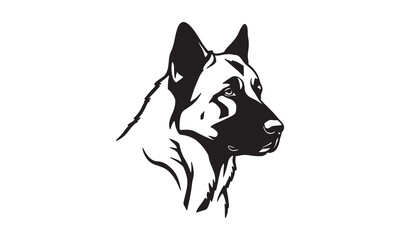 German Shepherd head Vector 