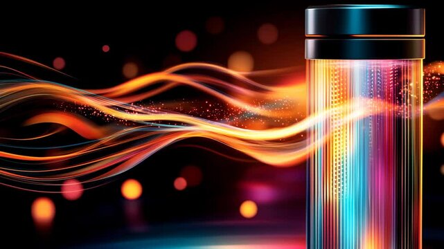 Smart micro filter in motion showing smart micro filter energy flow through smart micro filter transparent layers