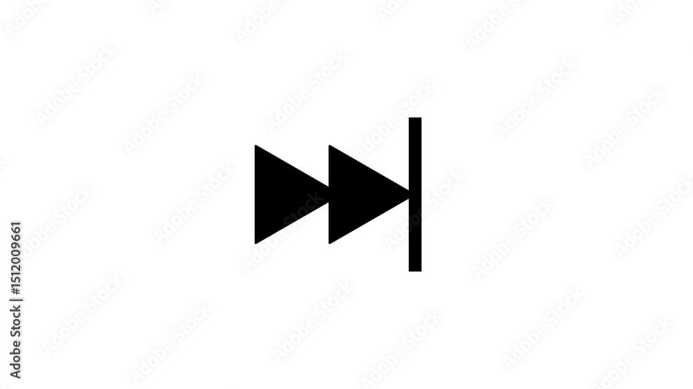 Poster simple animated fast forward icon with clean and minimalist design on a white background for multime