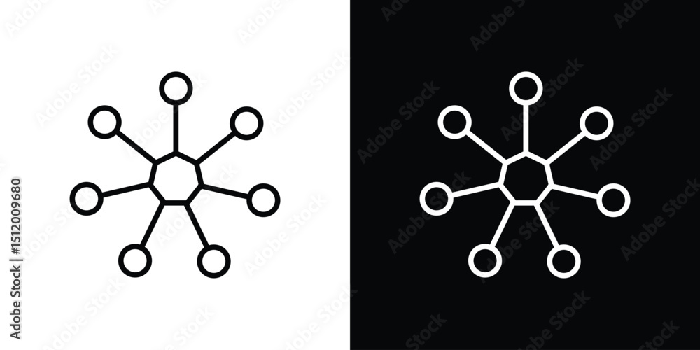 Poster chart connected icon. simple element illustration. outline and flat symbol design